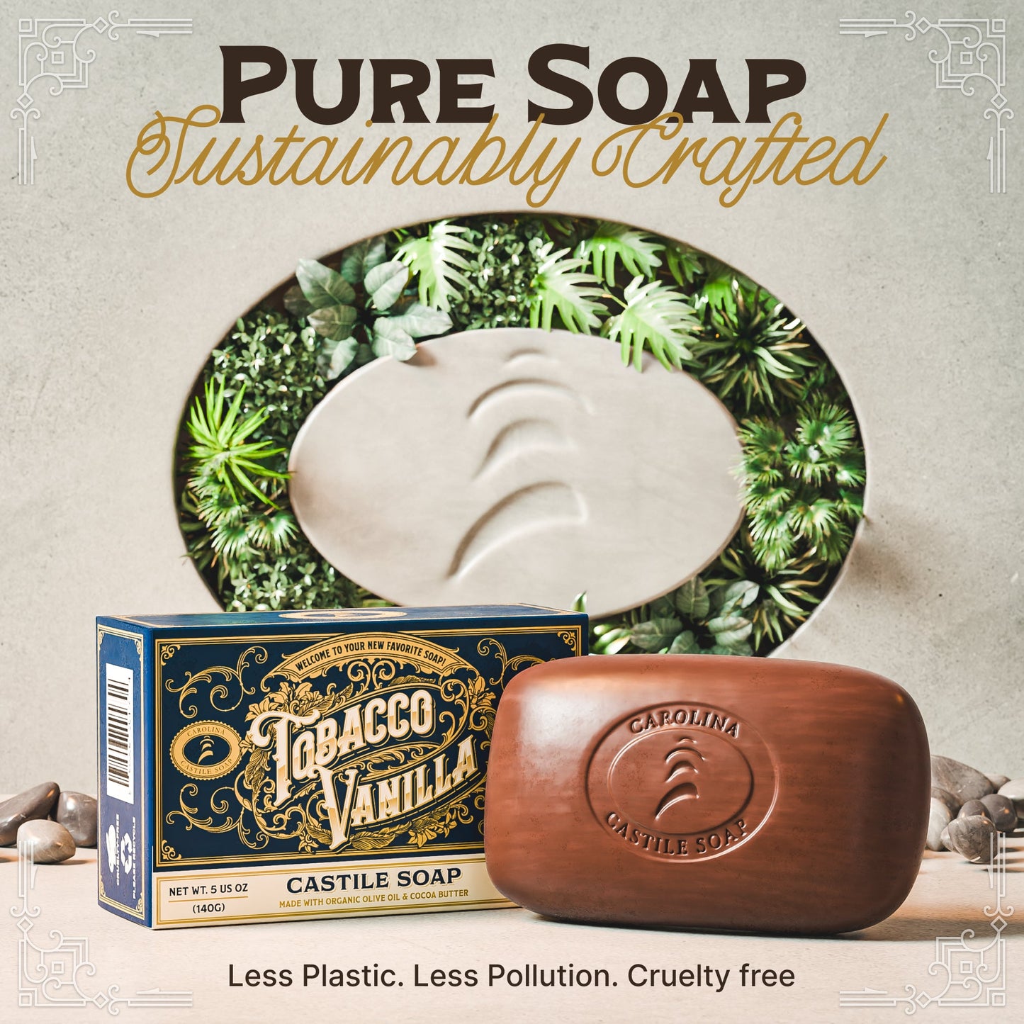 Castile Bar Soap - Tobacco Vanilla Carolina Castile Soap