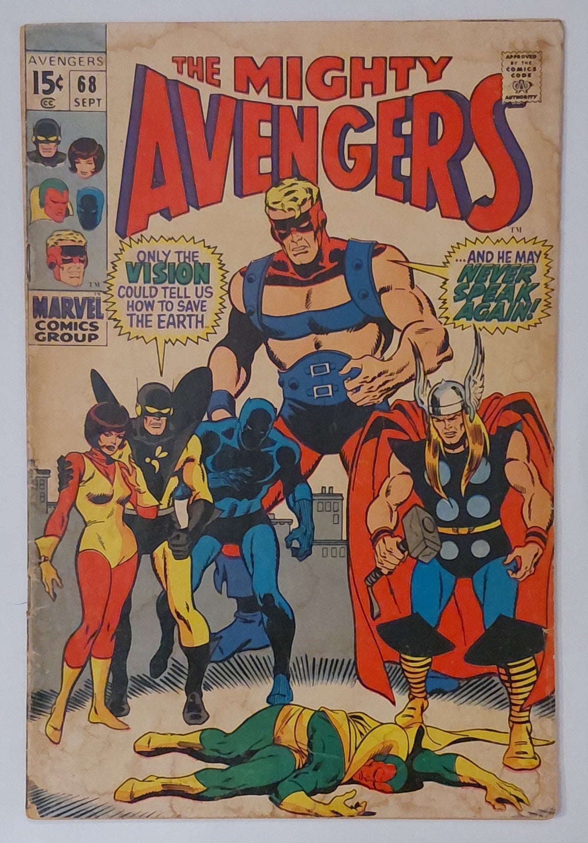 Avengers #068, Marvel Comics (September 1969, Fair) burriscomics